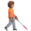 Person With White Cane Facing Right: Medium Skin Tone on Samsung