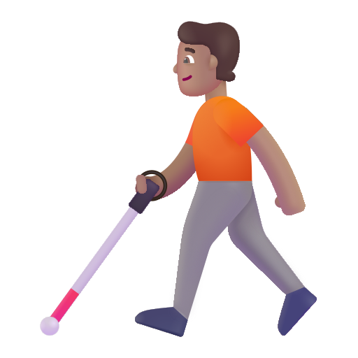 Person With White Cane: Medium Skin Tone on Microsoft 3D