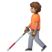 Person With White Cane: Medium Skin Tone on Samsung