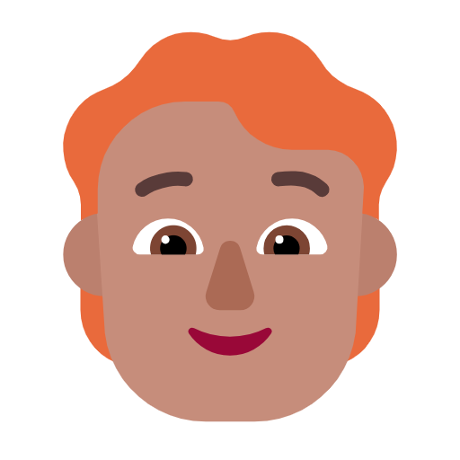 Person: Red Hair: Medium Skin Tone on Microsoft Fluent