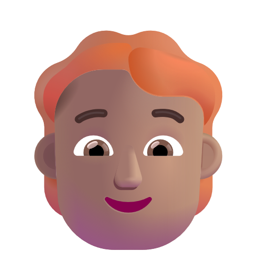 Person: Red Hair: Medium Skin Tone on Microsoft 3D