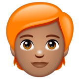Person: Red Hair: Medium Skin Tone on WhatsApp