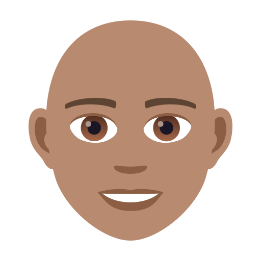 Person: Bald: Medium Skin Tone on JoyPixels