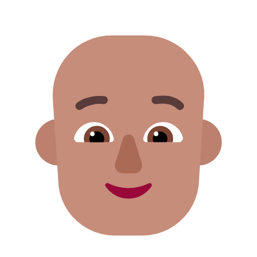 Person: Bald: Medium Skin Tone on Microsoft Fluent