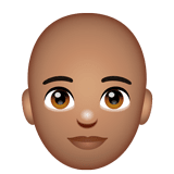 Person: Bald: Medium Skin Tone on WhatsApp
