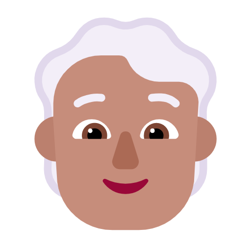 Person: White Hair: Medium Skin Tone on Microsoft Fluent