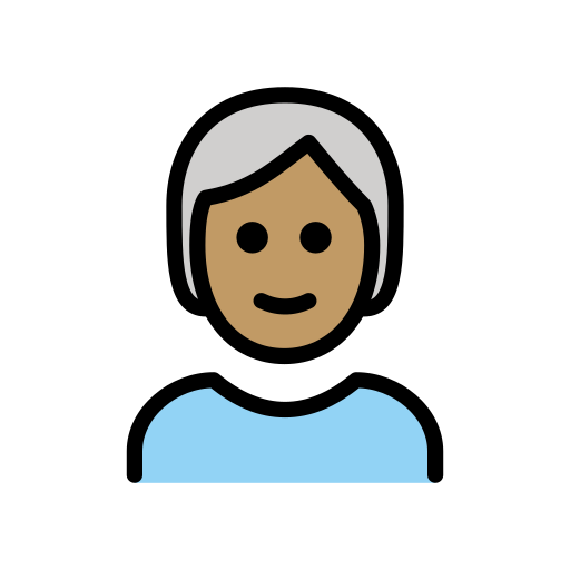 Person: White Hair: Medium Skin Tone on OpenMoji