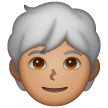 Person: White Hair: Medium Skin Tone on Samsung