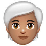 Person: White Hair: Medium Skin Tone on WhatsApp