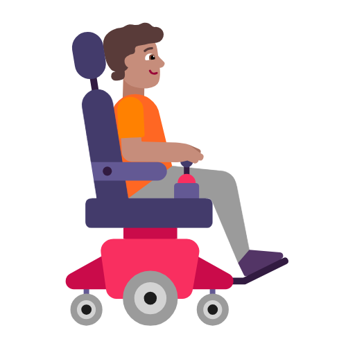 Person In Motorized Wheelchair Facing Right: Medium Skin Tone on Microsoft Fluent