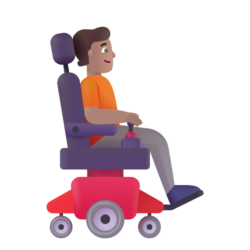 Person In Motorized Wheelchair Facing Right: Medium Skin Tone on Microsoft 3D