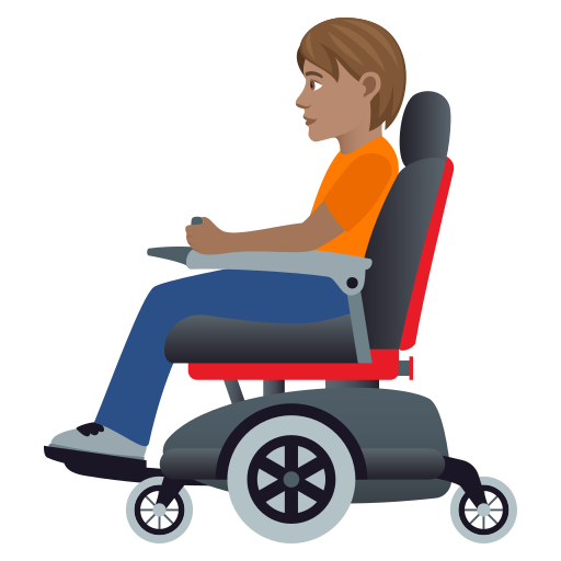 Person In Motorized Wheelchair: Medium Skin Tone on JoyPixels