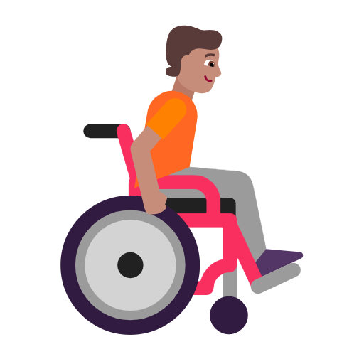 Person In Manual Wheelchair Facing Right: Medium Skin Tone on Microsoft Fluent