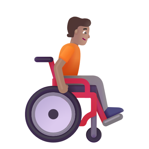 Person In Manual Wheelchair Facing Right: Medium Skin Tone on Microsoft 3D
