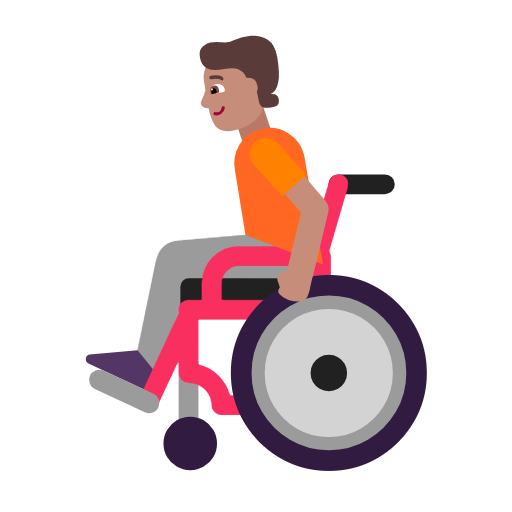 Person In Manual Wheelchair: Medium Skin Tone on Microsoft Fluent