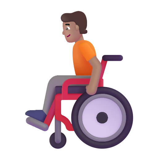 Person In Manual Wheelchair: Medium Skin Tone on Microsoft 3D