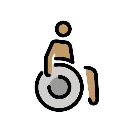 Person In Manual Wheelchair: Medium Skin Tone on OpenMoji