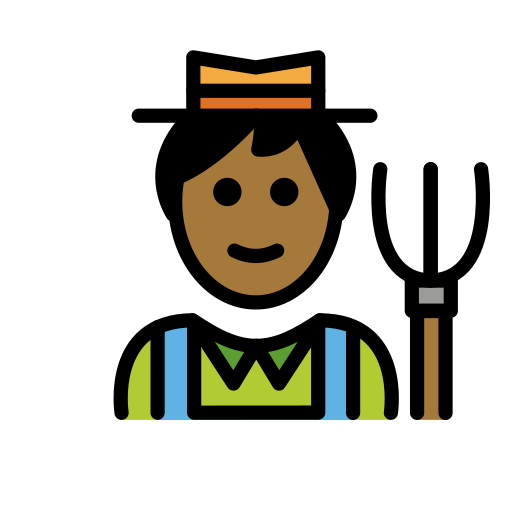 Farmer: Medium-Dark Skin Tone on OpenMoji