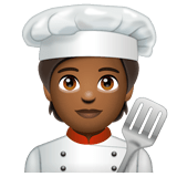 Cook: Medium-Dark Skin Tone on WhatsApp