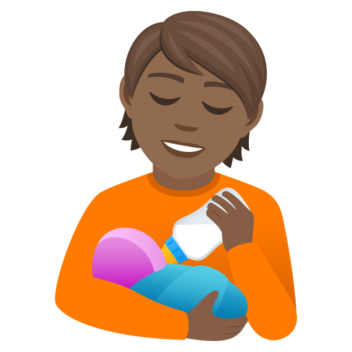 Person Feeding Baby: Medium-Dark Skin Tone on JoyPixels