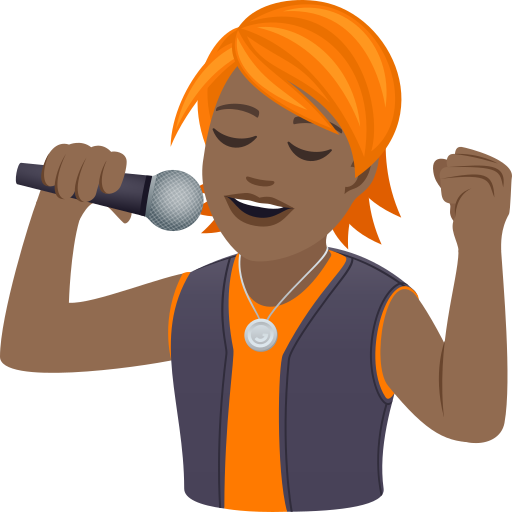 Singer: Medium-Dark Skin Tone on JoyPixels