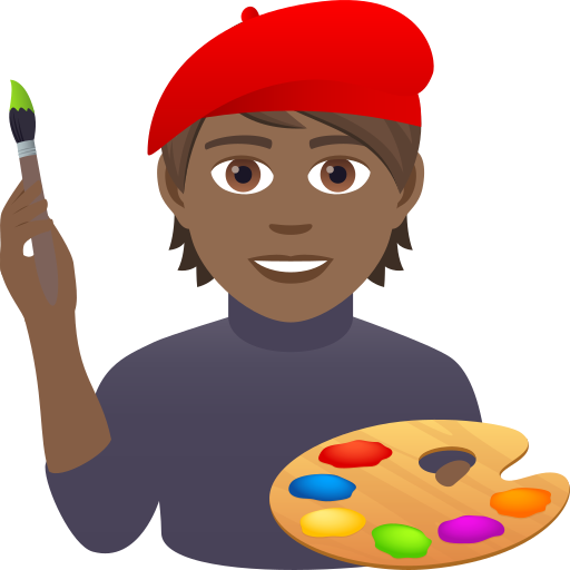 Artist: Medium-Dark Skin Tone on JoyPixels