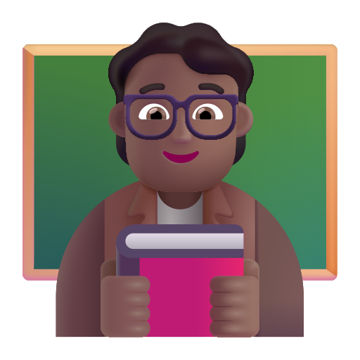 Teacher: Medium-Dark Skin Tone on Microsoft 3D