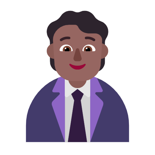 Office Worker: Medium-Dark Skin Tone on Microsoft Fluent