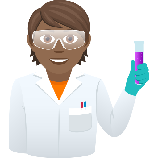 Scientist: Medium-Dark Skin Tone on JoyPixels