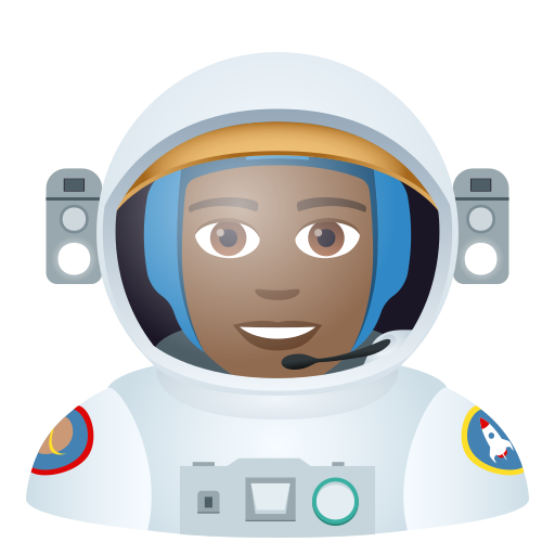 Astronaut: Medium-Dark Skin Tone on JoyPixels