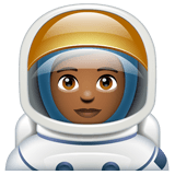 Astronaut: Medium-Dark Skin Tone on WhatsApp