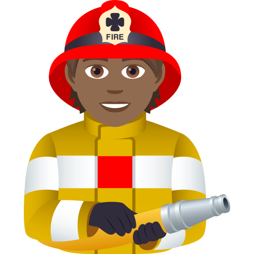Firefighter: Medium-Dark Skin Tone on JoyPixels