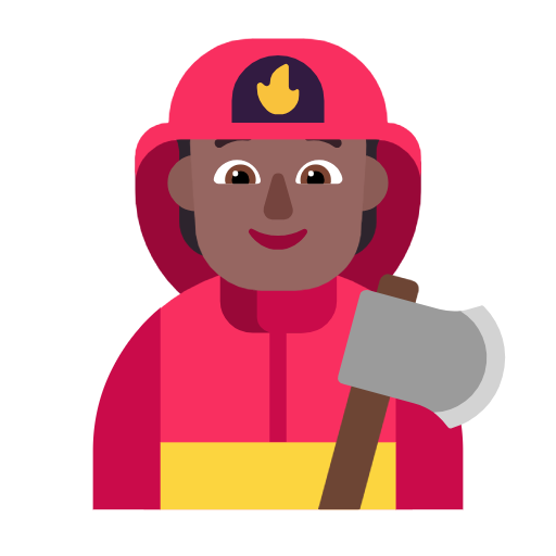 Firefighter: Medium-Dark Skin Tone on Microsoft Fluent