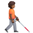 Person With White Cane Facing Right: Medium-Dark Skin Tone on Samsung