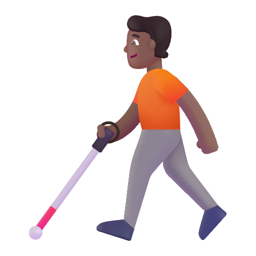 Person With White Cane: Medium-Dark Skin Tone on Microsoft 3D