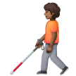 Person With White Cane: Medium-Dark Skin Tone on Samsung