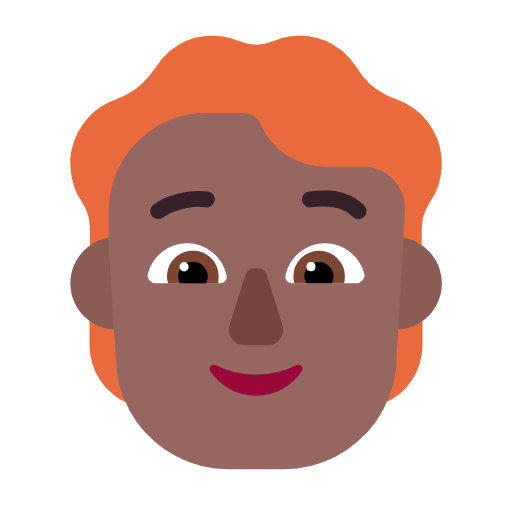 Person: Red Hair: Medium-Dark Skin Tone on Microsoft Fluent