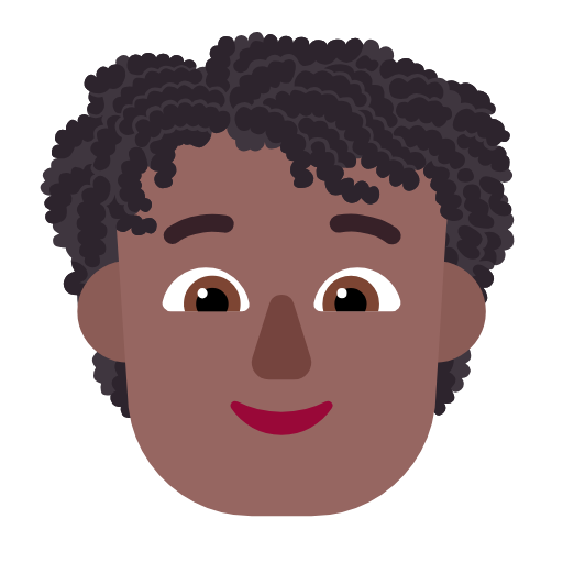 Person: Curly Hair: Medium-Dark Skin Tone on Microsoft Fluent