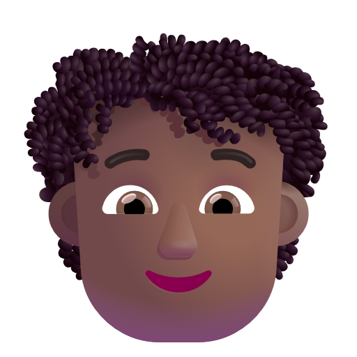 Person: Curly Hair: Medium-Dark Skin Tone on Microsoft 3D