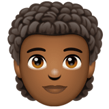 Person: Curly Hair: Medium-Dark Skin Tone on WhatsApp
