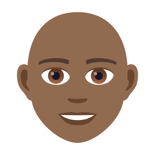Person: Bald: Medium-Dark Skin Tone on JoyPixels