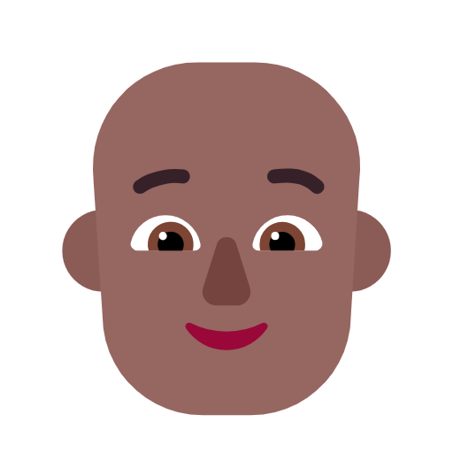 Person: Bald: Medium-Dark Skin Tone on Microsoft Fluent