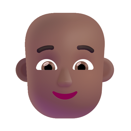 Person: Bald: Medium-Dark Skin Tone on Microsoft 3D