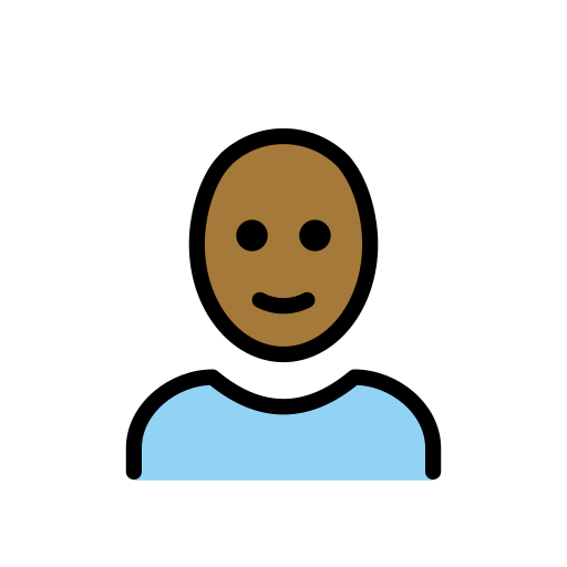 Person: Bald: Medium-Dark Skin Tone on OpenMoji