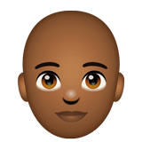 Person: Bald: Medium-Dark Skin Tone on WhatsApp