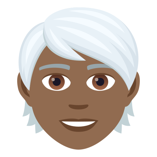 Person: White Hair: Medium-Dark Skin Tone on JoyPixels