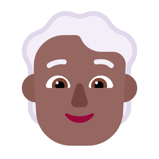 Person: White Hair: Medium-Dark Skin Tone on Microsoft Fluent