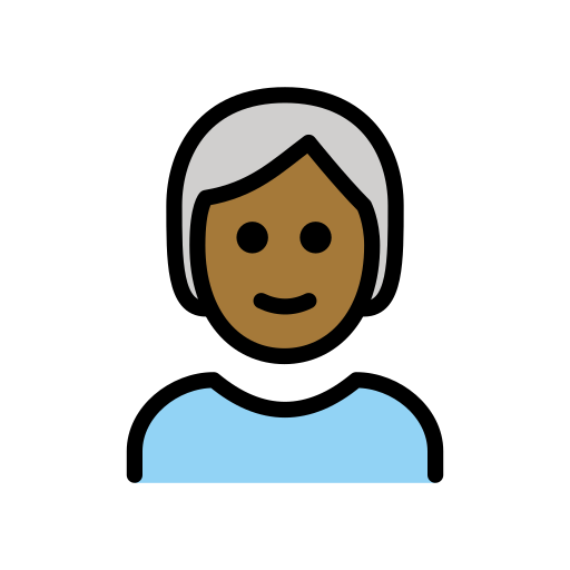 Person: White Hair: Medium-Dark Skin Tone on OpenMoji