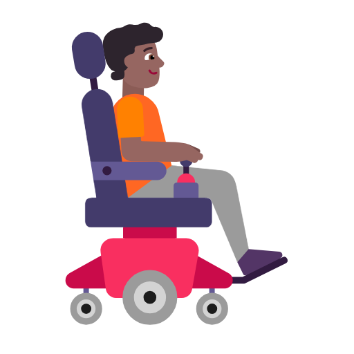 Person In Motorized Wheelchair Facing Right: Medium-Dark Skin Tone on Microsoft Fluent
