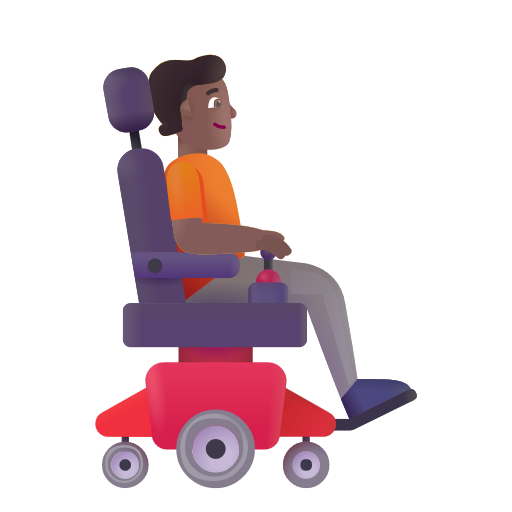 Person In Motorized Wheelchair Facing Right: Medium-Dark Skin Tone on Microsoft 3D